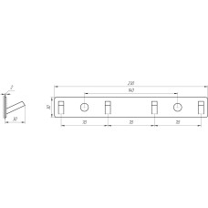 Планка з гачками TOPAZ TKB 9385-4-BL чорна