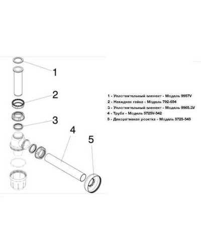 Сифон для раковини VIEGA 1 1/4″х1 1/4″ пластик білий бутил. б/г 108694