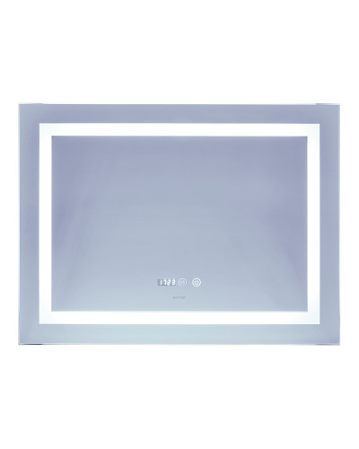 Дзеркало Mixxus Warm MR02-80x60 (годинник, LED-підсвічування, антизапотівання) (MI6004)