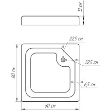 Душ піддон квадратний BRAVO LUBAWA SL 80