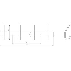Планка з гачками Globus Lux SQ 9435-4 SUS304