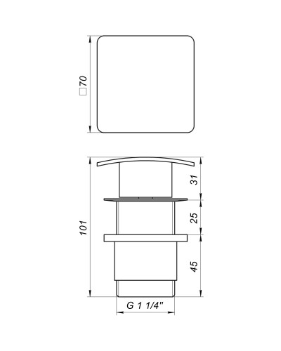 Донний клапан Globus Lux HG-043B (Click-clack)