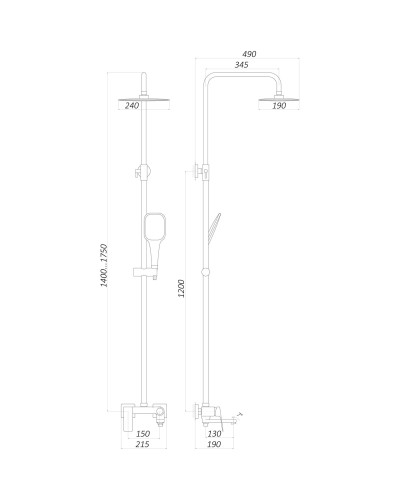 Душова система TOPAZ ODISS TO 18102-H52-BL