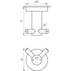Гачок подвійний Globus Lux BS8415 чорний матовий SUS304