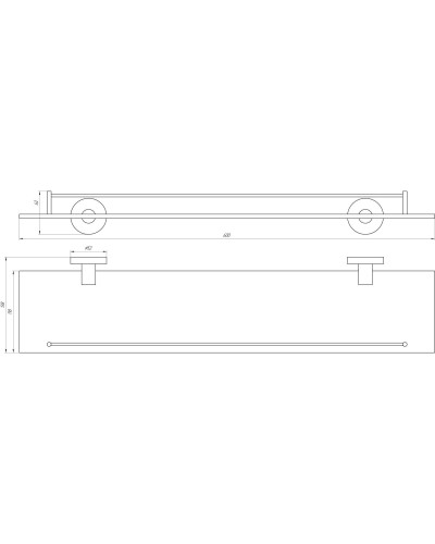 Полиця Globus Lux BS8427 чорна матова, матове скло SUS304