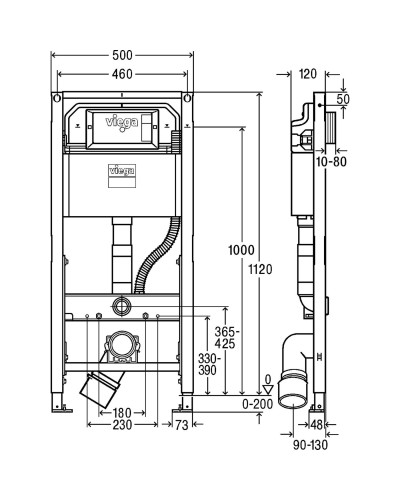 Модуль-бачок для підвісного унітаза-біде Prevista Dry VIEGA 771997