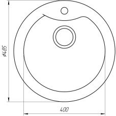 Гранітна мийка Globus Lux ORTA графiт 485мм-А0001
