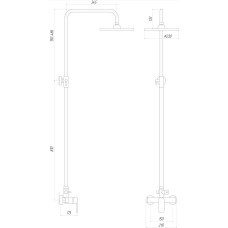 Душова система з верхнім тропічним душем TOPAZ BARTS TB 07702-H36