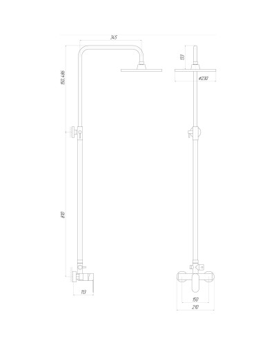 Душова система TOPAZ BARTS TB 07702-H36