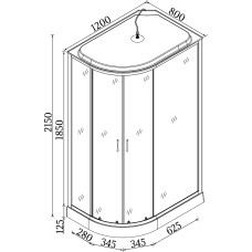 Душовий бокс BRAVO REGA L120BL
