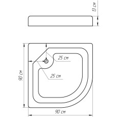 Душ піддон півкруглий BRAVO NYSA RL 90