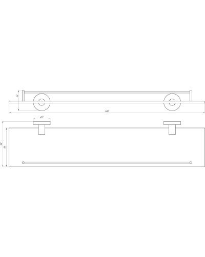 Полиця Globus Lux SS 8427 скло SUS304