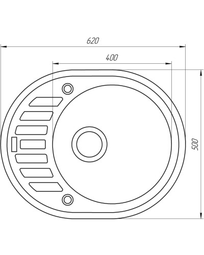 Гранітна мийка Globus Lux ARNO мигдаль 620х500-А0008