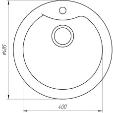 Гранітна мийка Globus Lux ORTA мигдаль 485мм-А0008