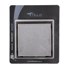 TM131-15-TILLO Трап нержав. з нерж. решіткою150х150, DN 50,сухий затвір без сифону, Туреччина,блістер