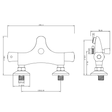 Змішувач PIAVE Ø27 термостатичний для ванни литий CORSO EG-8C187C (9663200)