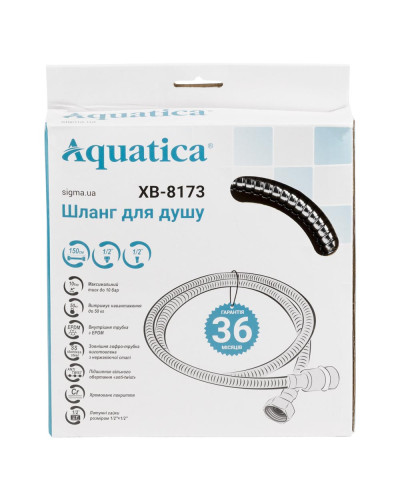 Шланг для душа 1/2" SS хромований з підшипником 150см AQUATICA XB-8173 (9792021)