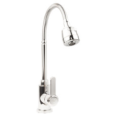 Змішувач s18 Ø35 для кухні вилив гофрований на гайці SS TAU (9818110)