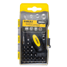 Викрутка з реверсом + насадки торцеві і біти 36шт CrV (кейс) SIGMA (4002511)