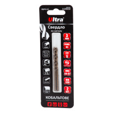Свердло по металу Р6М5К5 кобальтове Ø3.0мм (блістер, 2шт) ULTRA (1129232)