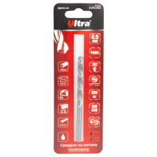 Свердло по металу Р6М5 поліроване Ø4.5мм (блістер) ULTRA (1141382)