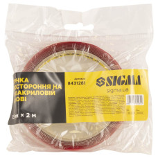 Стрічка двостороння на піноакриловій основі 15мм×2м SIGMA (8431281)