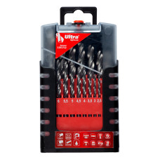 Набір свердел по металу Р6М5 полірованих 19шт 1.0-10.0мм (пласт кейс+блістер) ULTRA (1191712)
