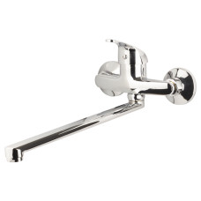 Змішувач s55 Ø40 для кухні вилив прямий 250мм настінний AQUATICA (9755120)