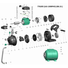 Станція 1.3кВт Hmax 48м Qmax 80л/хв (самовсмоктуючий насос) 24л LEO (776205)
