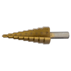 Свердло по металу східчасте HSS-TIN титанове з прямою канавкою Ø4-20мм, крок 2мм (блістер) SIGMA (1186051)