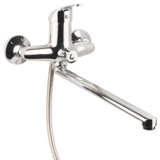 Змішувач s55 Ø40 для ванни вилив прямий 350мм дивертор вбудований картриджний AQUATICA (9755220)