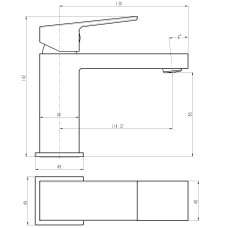 Змішувач для умивальника TOPAZ ODISS TO 18401-H61B