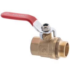 Кран кульовий ГШВ, Waterpro WP607-20FML - 3/4" FML ручка "важіль" червона (WP0145)