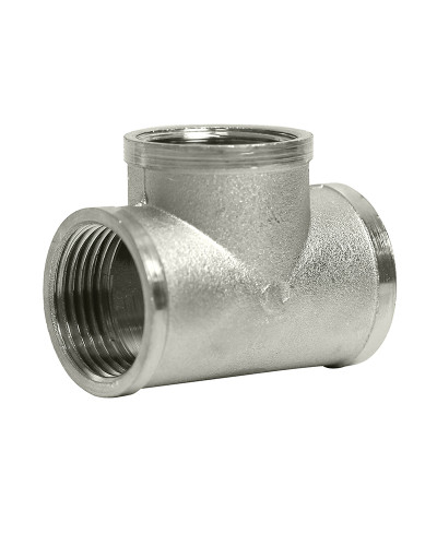 Трійник SOLOMON 1″х1/2″х1″ ВВВ нікель 8202