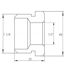 Футорка нікельована 1 1/4″ЗР х 1/2″ВР штампована А0710А(нк)