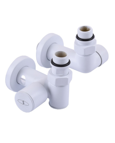Набір Кран вентильний кутовий з американкою SOLOMON LUX 1/2″ WHITE 7777 TEN (2шт.)