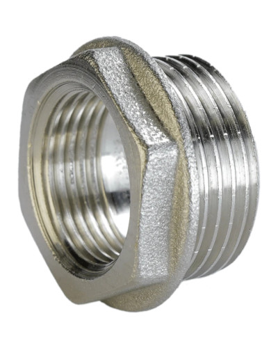 Футорка нікельована 1 1/2″ЗР х 1 1/4″ВР штампована А0754А(нк)