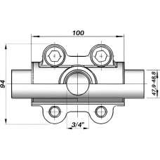 Врізка в трубу з внутрішньою різьбою DN40(47,9-48,8 мм) х 3/4″ OBD AGAflex