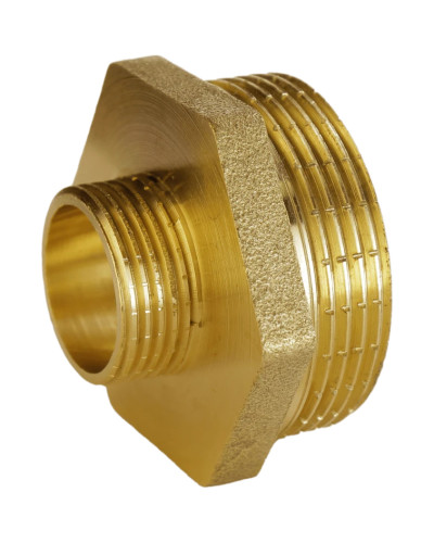 Ніпель редукційний латунний 1 1/4″ЗР х 1/2″ЗР штампований А0514А VA