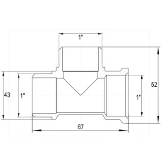 Трійник нікельований 1″ВР х 1″ЗР х 1″ЗР штампований А0272А(нк) VA
