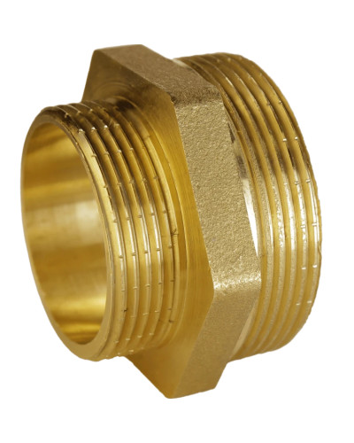 Ніпель редукційний латунний 1″ЗР х 3/4″ЗР штампований А0512А