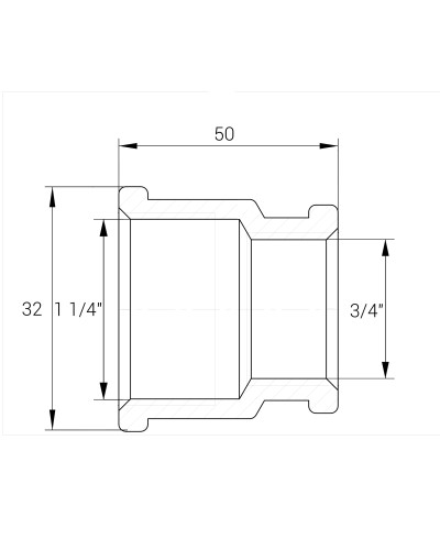 Муфта редукційна латунна 1 1/4″ВР х 3/4″ВР штампована А0334А