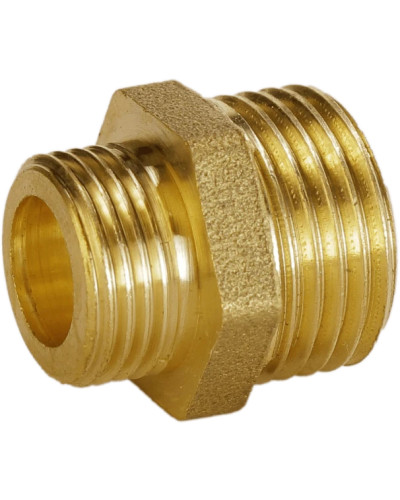 Ніпель редукційний латунний 1/2″ЗР х 3/8″ЗР штампований А0542А