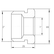 Футорка нікельована 2″ЗР х 1″ВР штампована А0755А(нк)