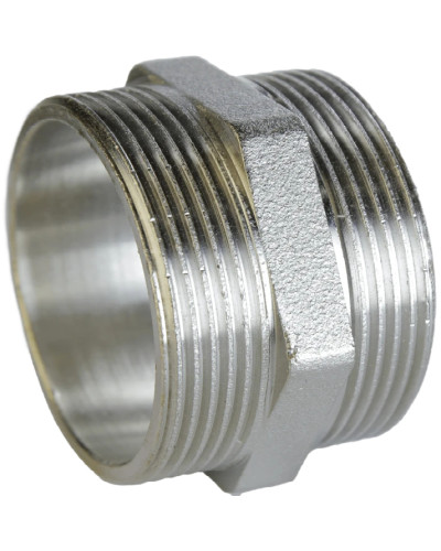 Ніпель нікельований 1 1/2″ЗР х 1 1/2″ЗР штампований А0535А(нк)