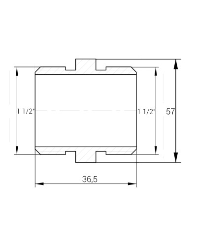 Ніпель латунний 1 1/2″ЗР х 1 1/2″ЗР штампований А0535А