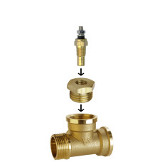 Футорка для датчика температури латунна 1/2″ЗР х М10 штампована А0701А