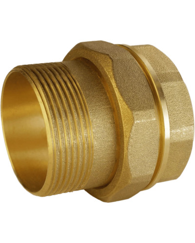 Згін американка пряма латунна 1 1/2″ВР х 1 1/2″ЗР штампована з резиновою прокладкою Б0842А VA