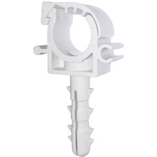 Кліпса-дюбель з клямкою для кріплення труби Ø16мм (уп.100шт)