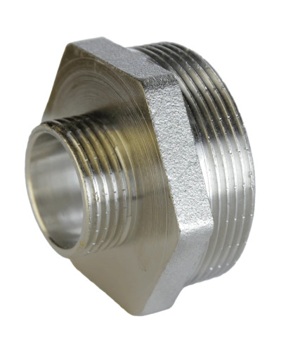Ніпель редукційний нікельований 1 1/4″ЗР х 1/2″ЗР штампований А0514А(нк) VA